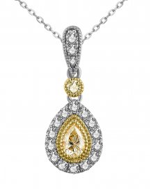 MULTI TONE PEAR DIAMOND PENDANT (TP2806)